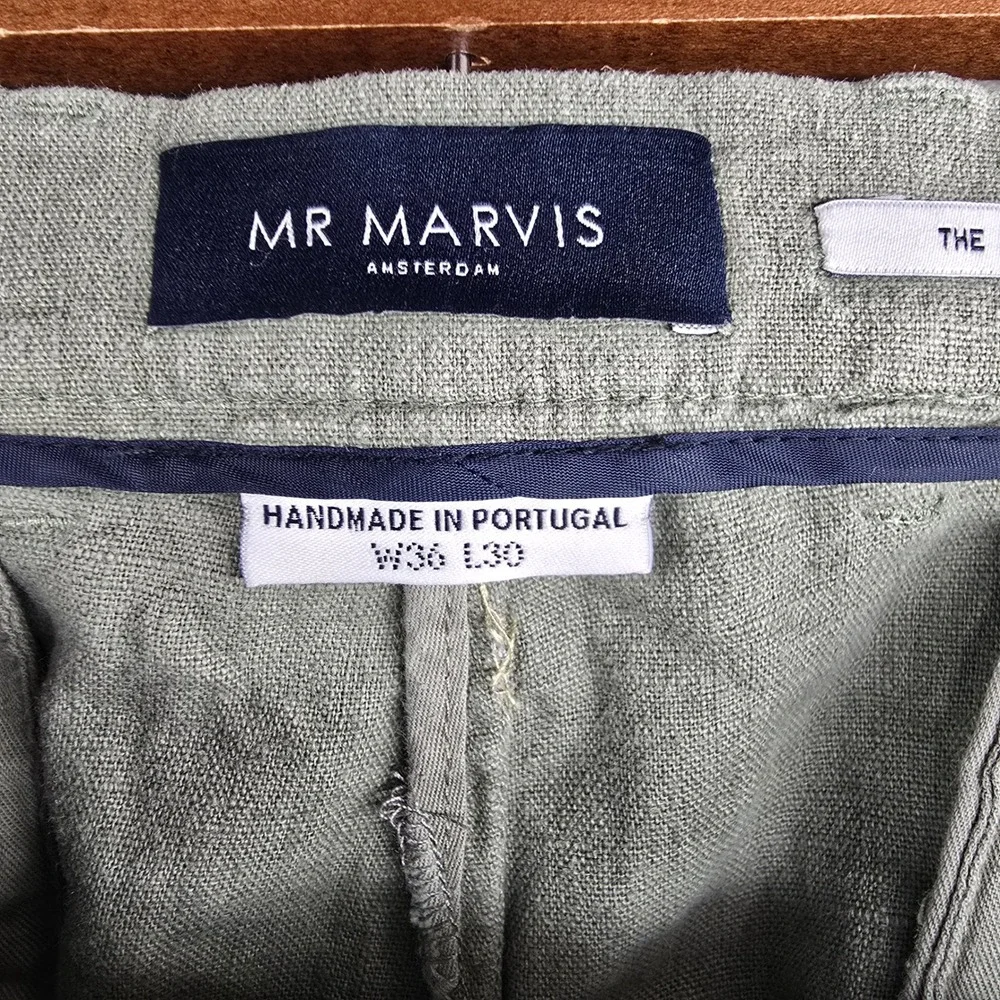 MR MARVIS The Linens Mens Green Drawstring Casual‎ Pants 36x24